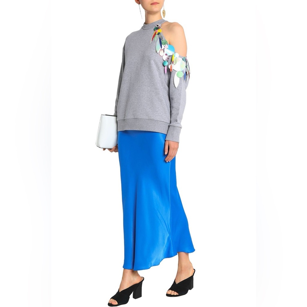 Christopher Kane Embellished Cutout Cotton-Terry Sweatshirt